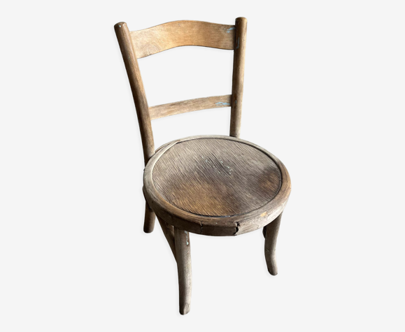 Chaise enfant bois patiné