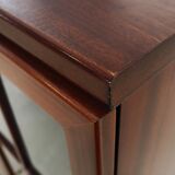 Vitrine en acajou, design danois, années 1970, fabriquée au Danemark