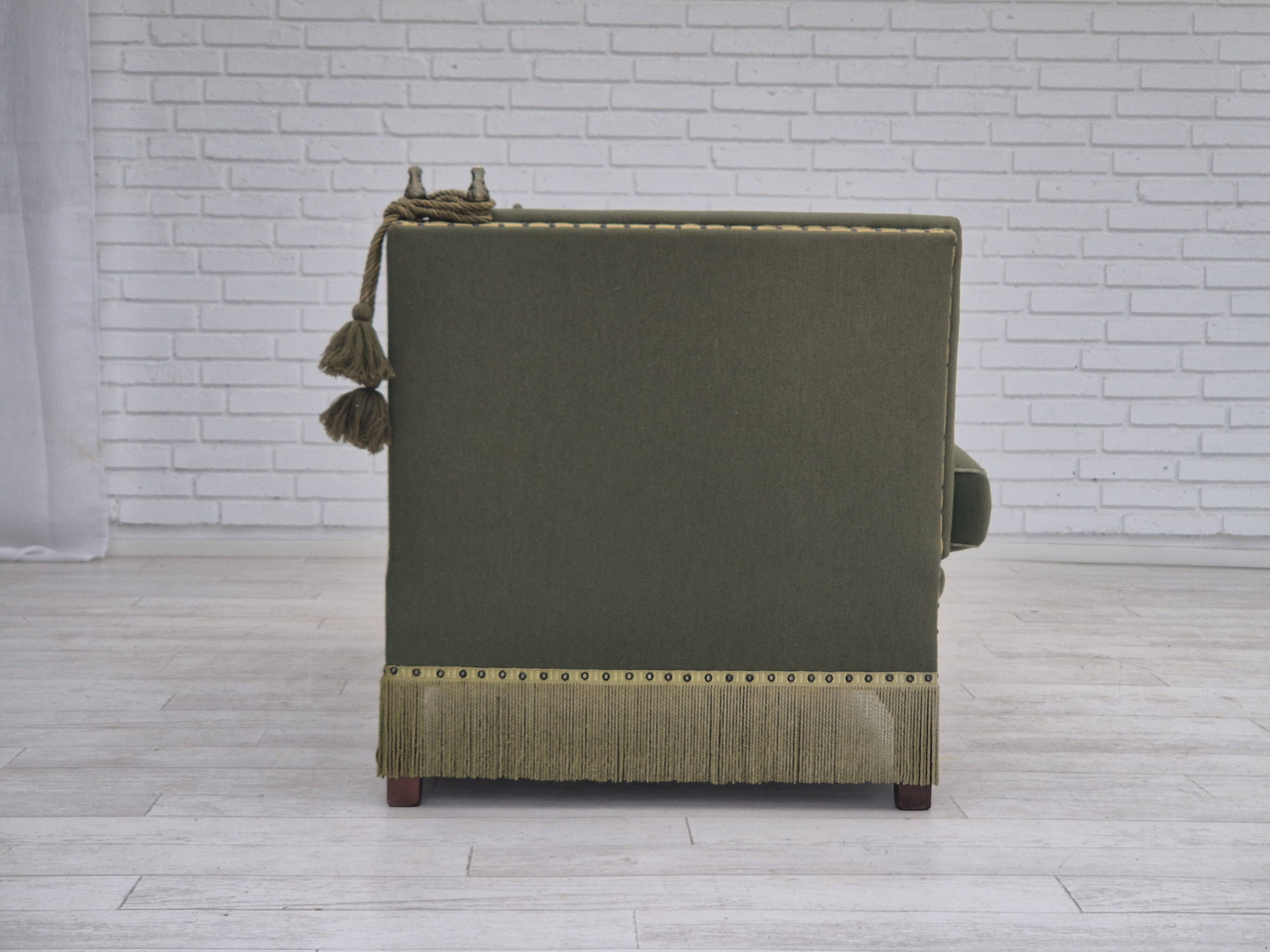 Canapé danois 2 places en velours et laine, années 1970