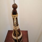 Bottle in scoubidou decorative glass and gilded metal frame