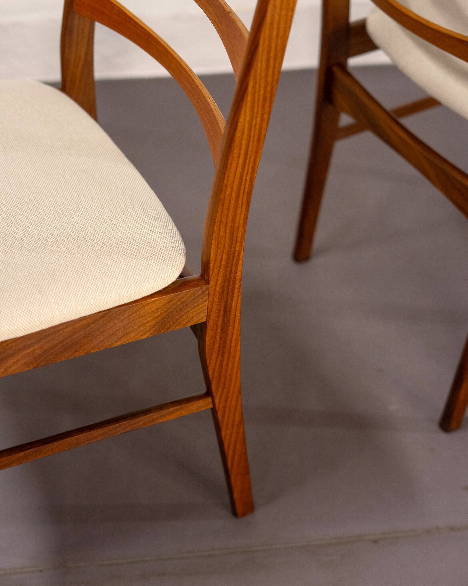 Set of 2 Danish Dining Chairs made of Teak and Beige Upholstery, circa 1960