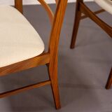 Set of 2 Danish Dining Chairs made of Teak and Beige Upholstery, circa 1960