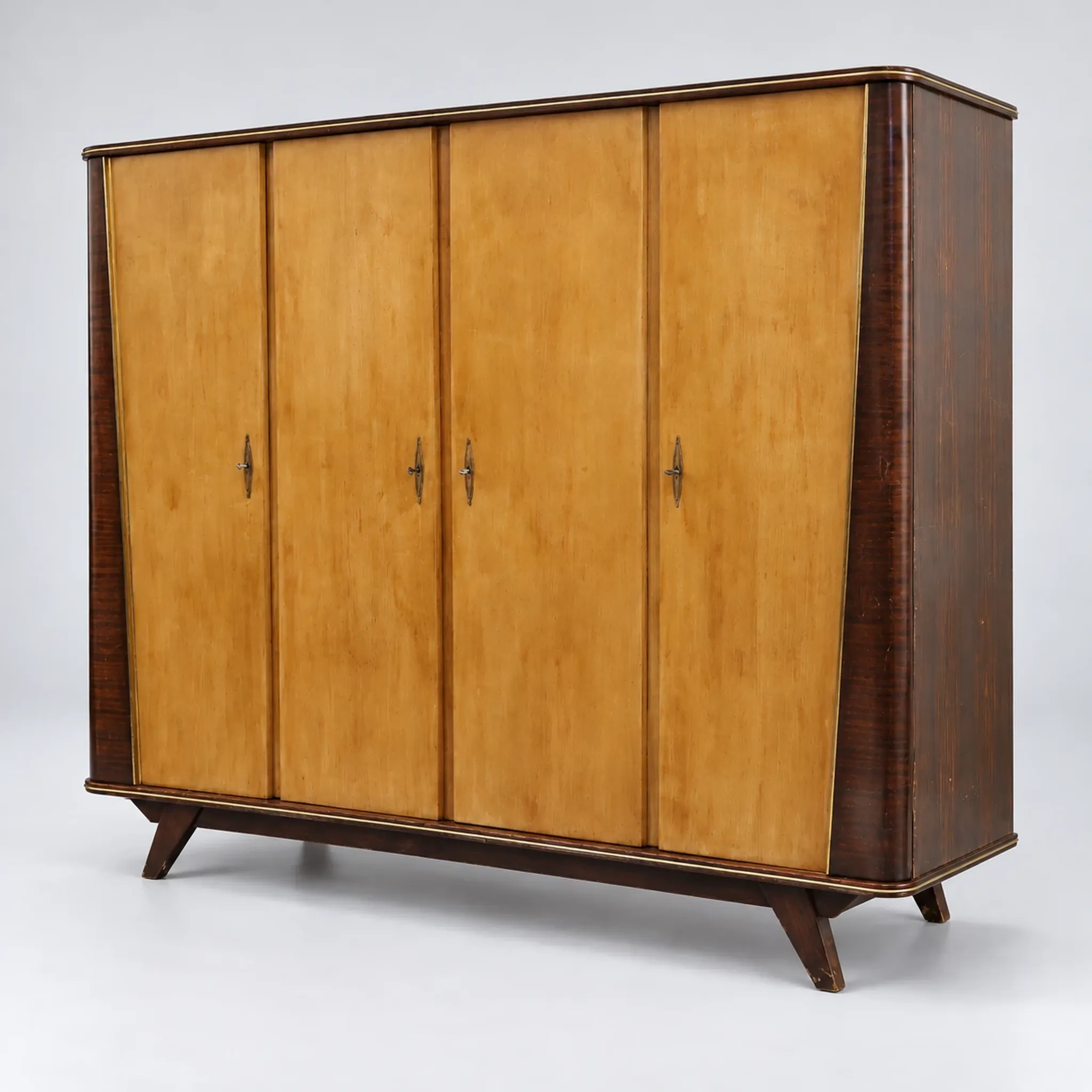 Vintage 4-door wardrobe from the 1950s