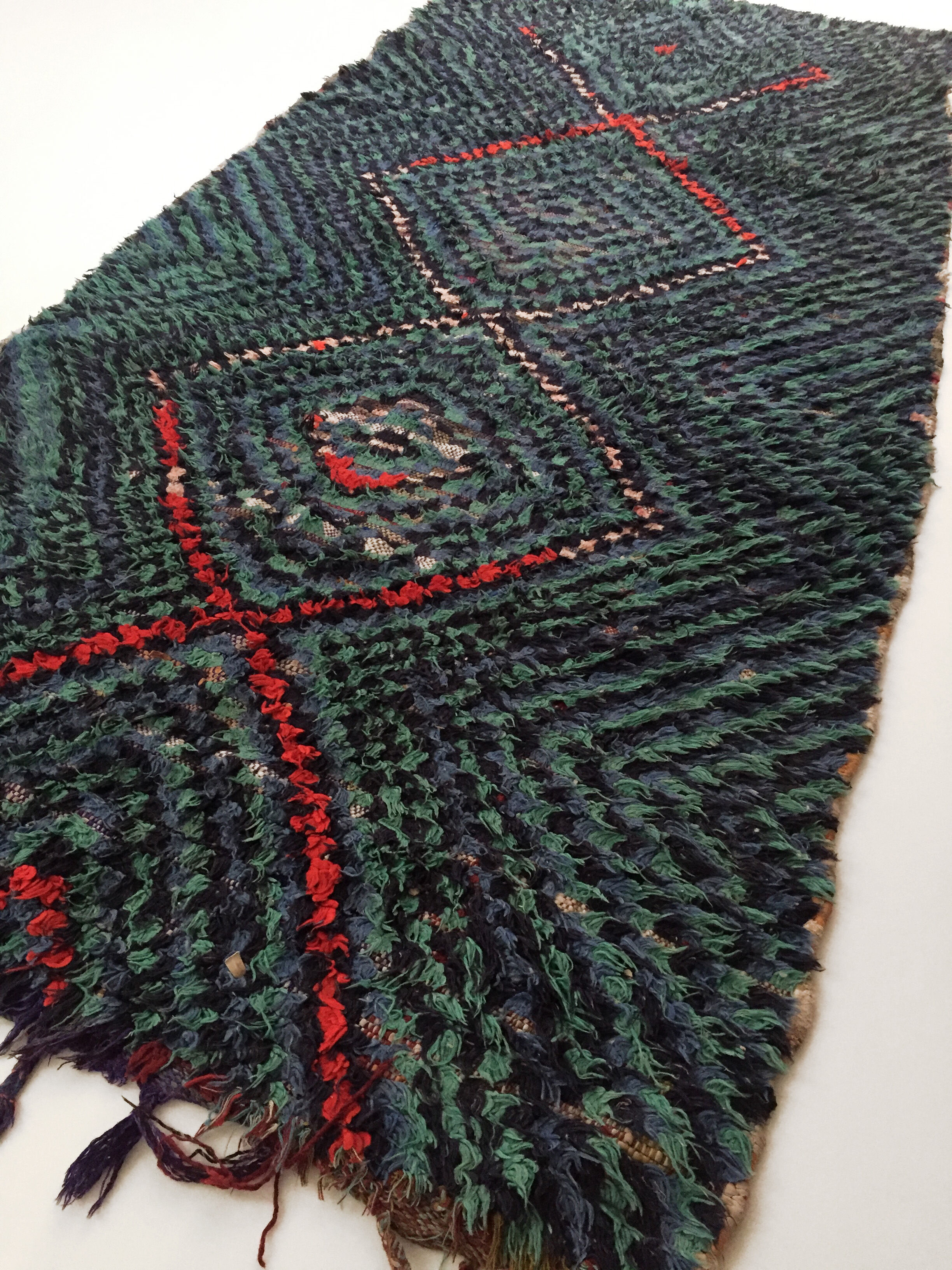 Moroccan Berber carpet Boucherouite 250x118cm