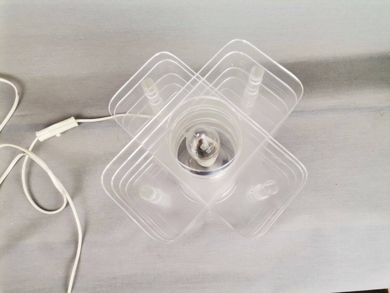 Dutch Century Modern Clear Acrylic Table Lamp, 1960s