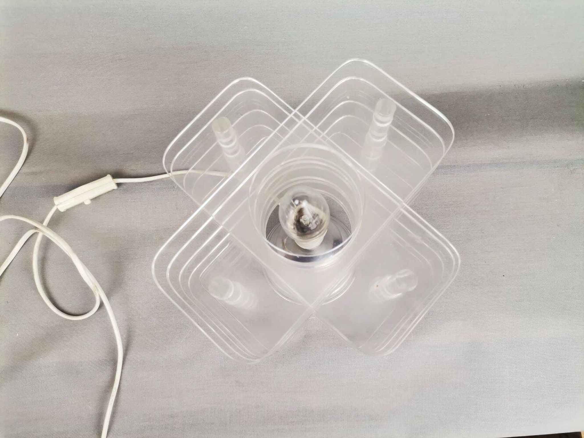 Lampe de table moderne en acrylique transparent du siècle hollandais, 1960s