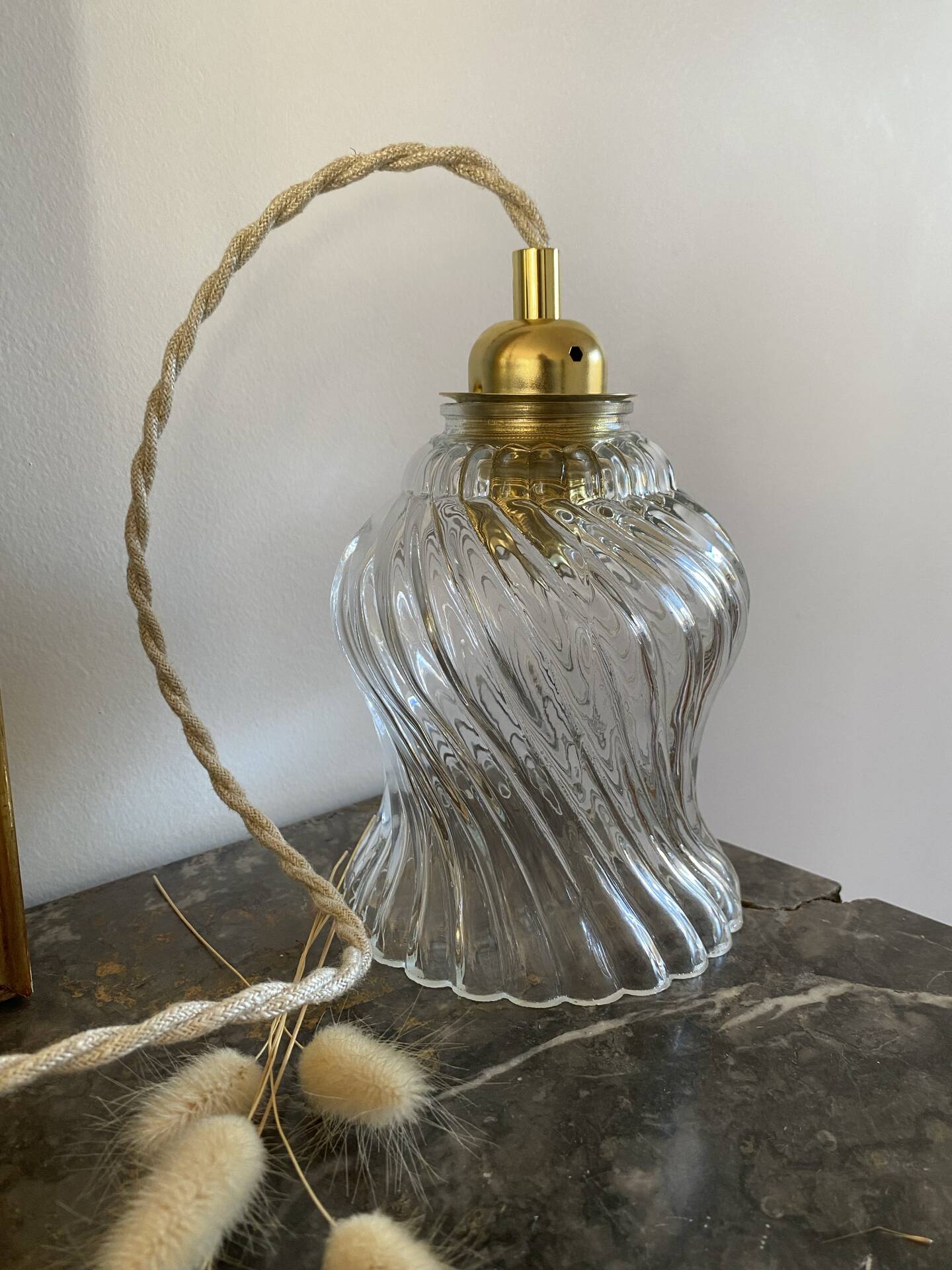Vintage glass globe lamp