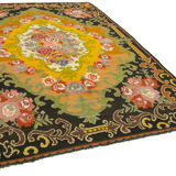 Handwoven Vintage Flatweave Black Kilim 208 cm x 330 cm - 23429