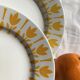 4 flat plates digoin model lily golden yellow