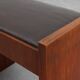 Art Deco Walnut Stool with Leather Seat, Belgium ca. 1925