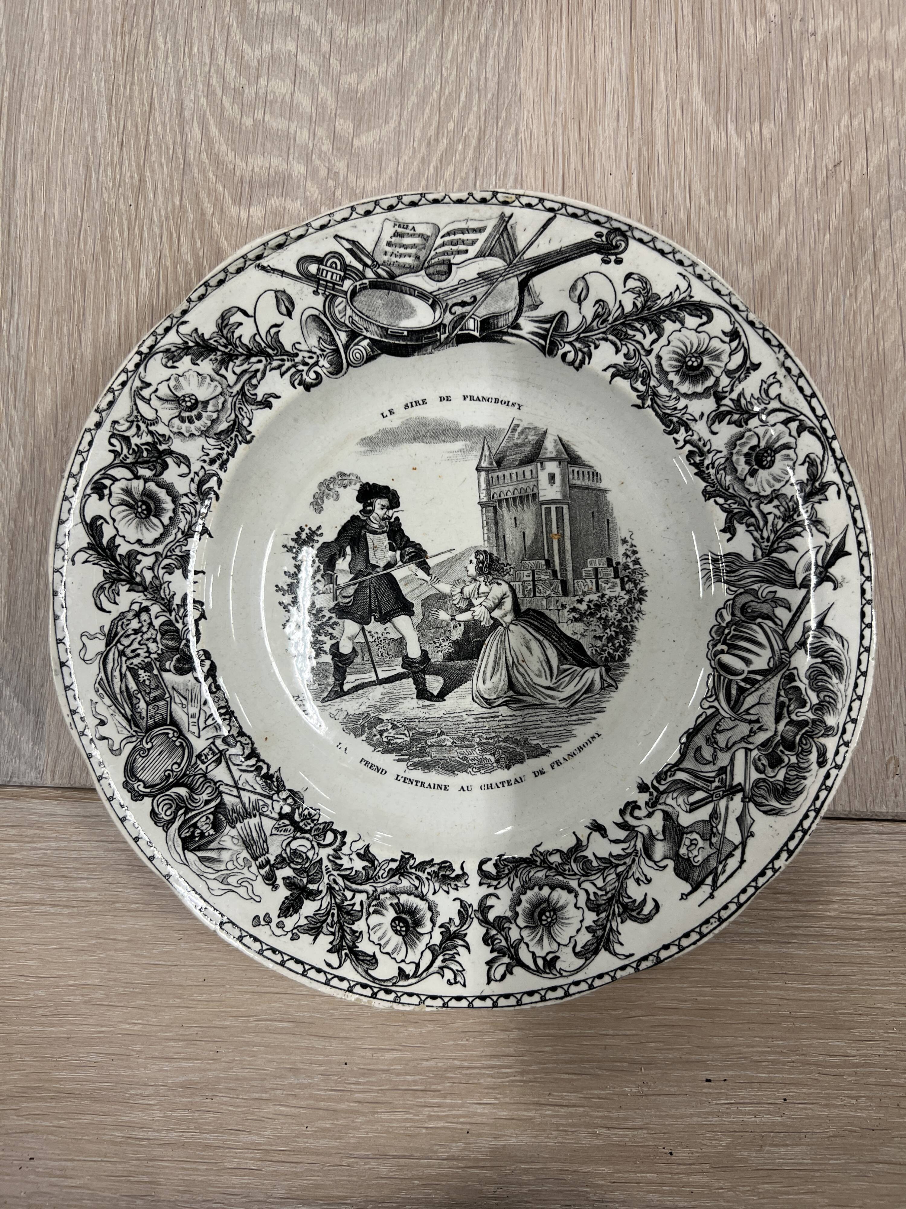 Set of 11 plates Creil Montereau LM & Cie