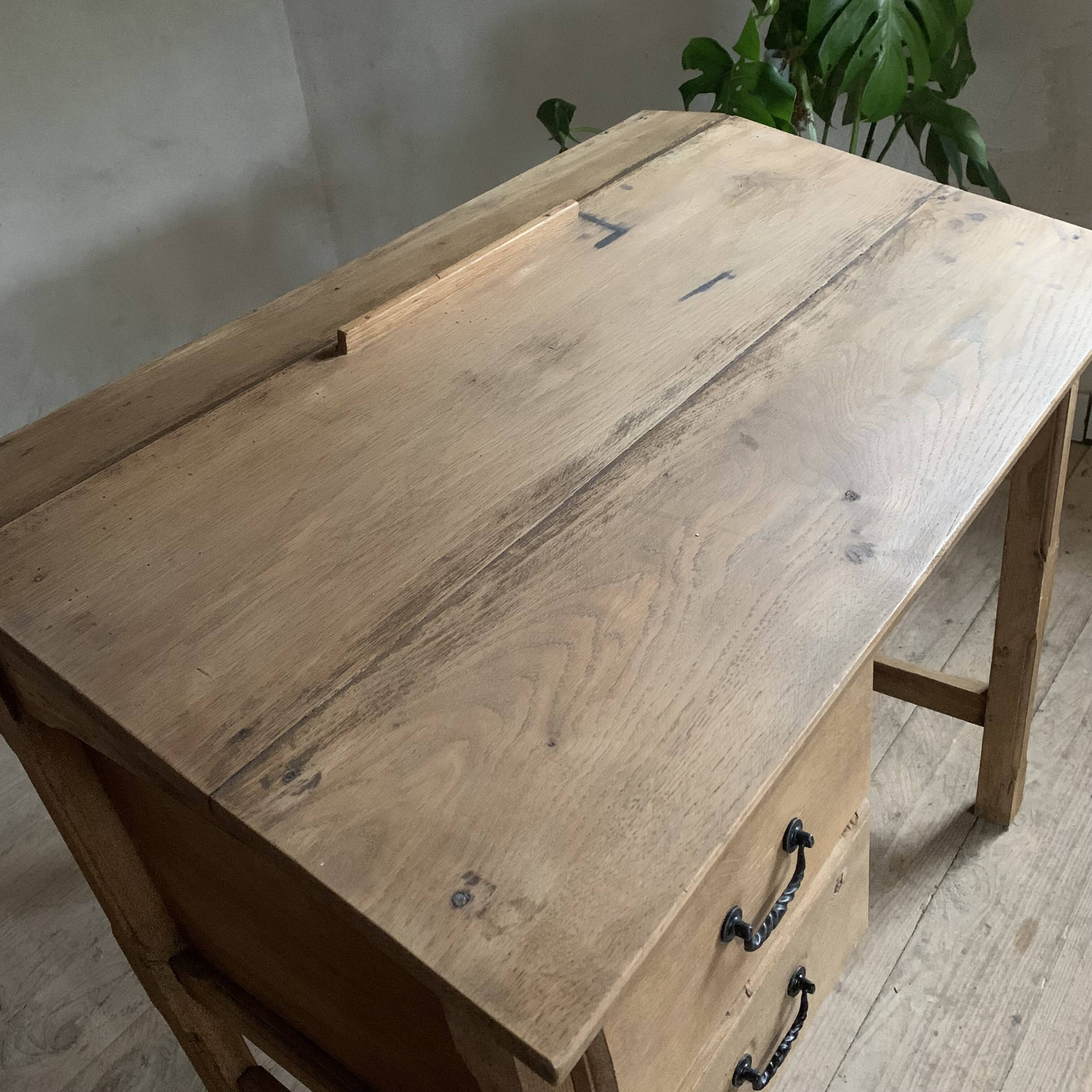 Vintage solid oak craft desk