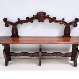 Baroque Style Solid Carved Beech Bench, Italy