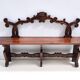 Baroque Style Solid Carved Beech Bench, Italy