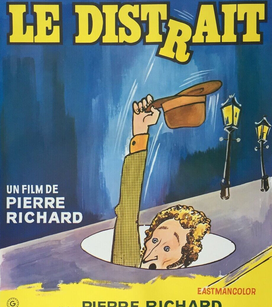 Affiche cinéma originale "Le Distrait" Pierre Richard 37x55cm 1970