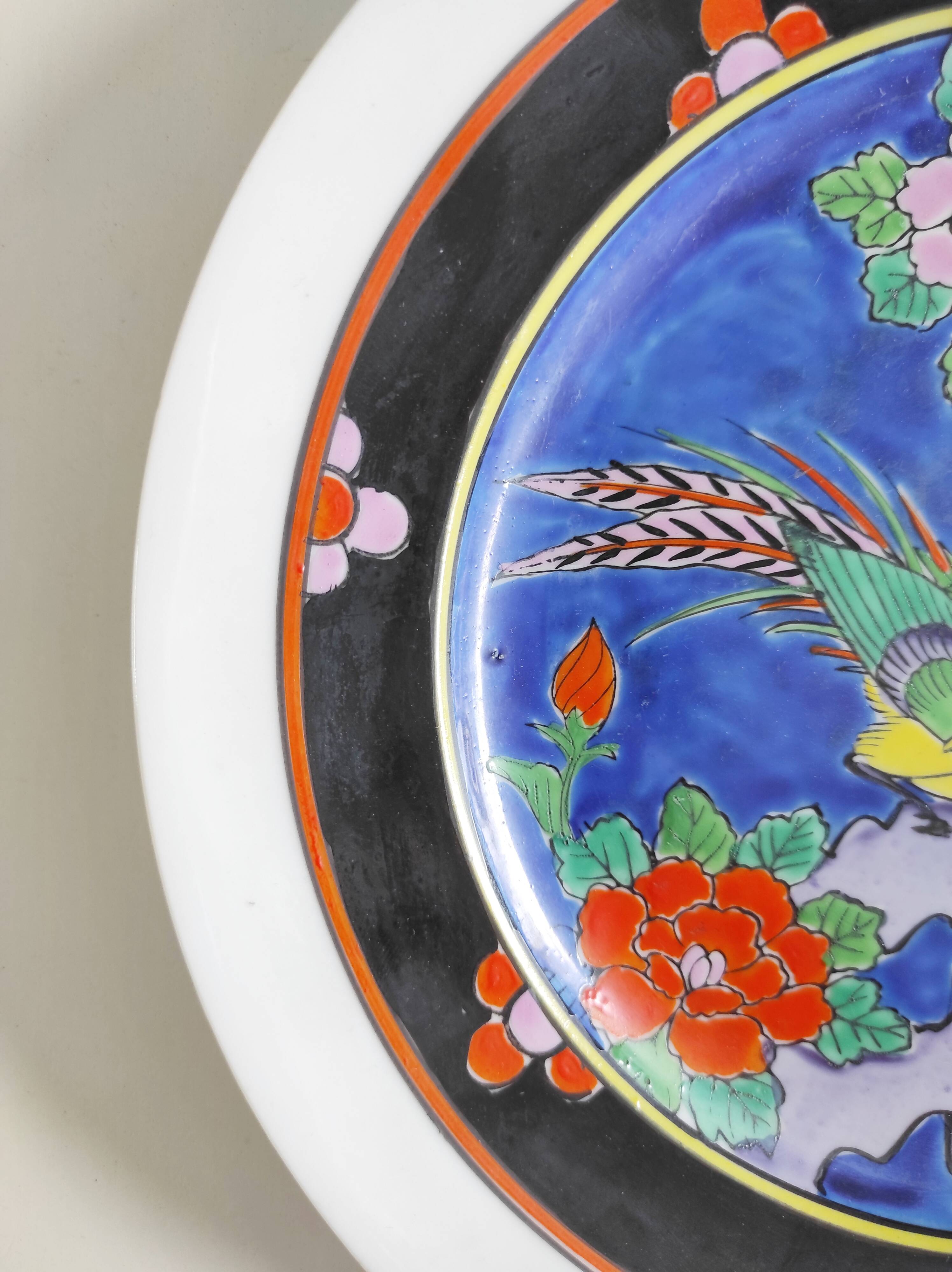 Japanese hand painted bird plate
