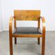Set de 2 fauteuils Art Déco italiens en bois et similicuir noir