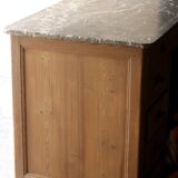 Exceptional pharmacy counter in solid pine and marble (19th century).