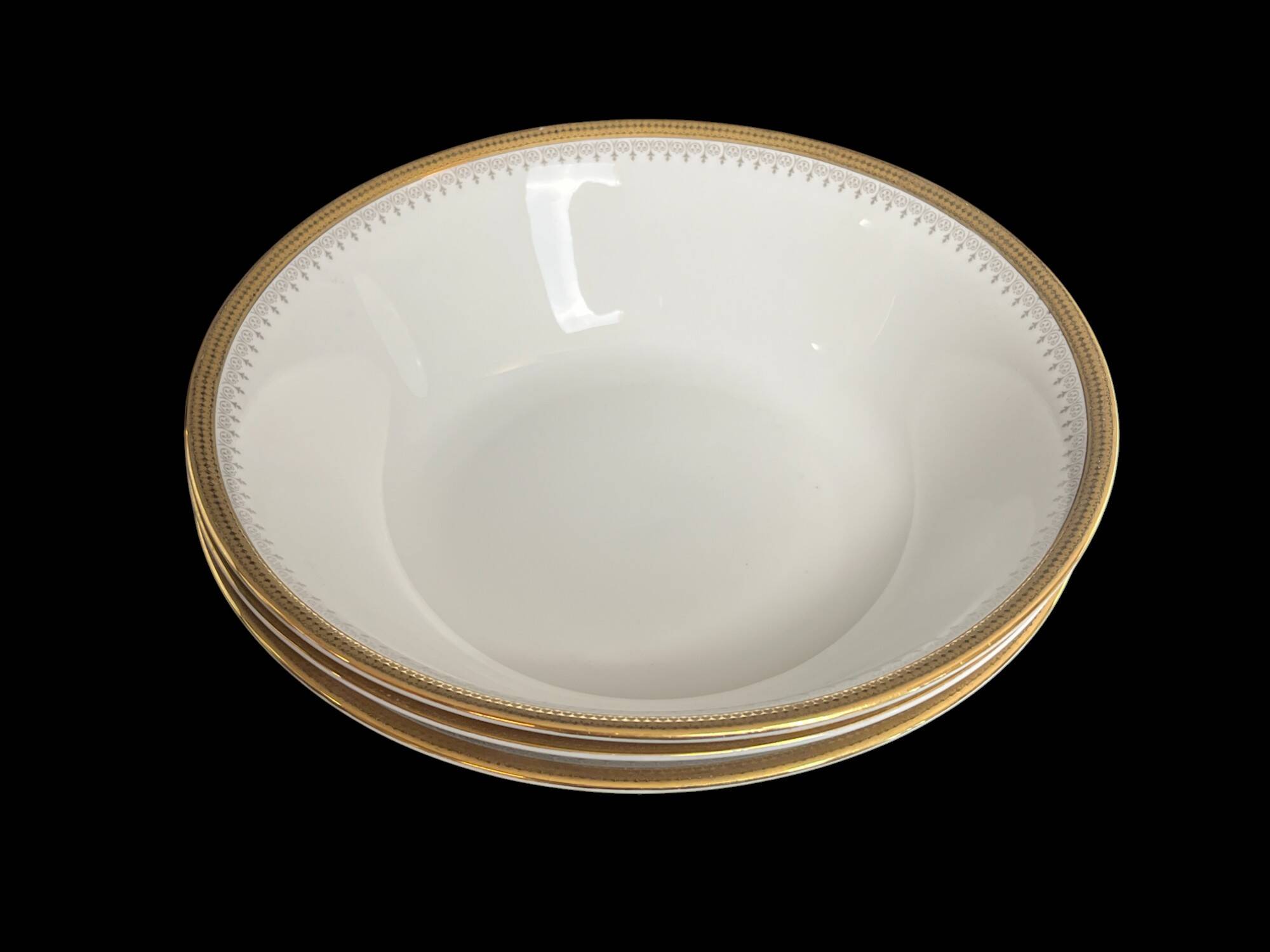 Tableware, 25-piece service, white porcelain and fine gold Winterling