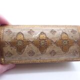 Boite à timbre Florentine en bois, Italie vintage