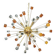 Contemporary Amber and Black Cubes Murano Glass Gold Sputnik Chandelier