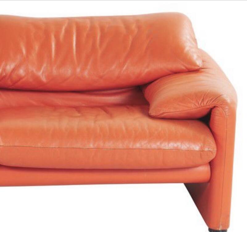 Cassina Maralunga leather sofa