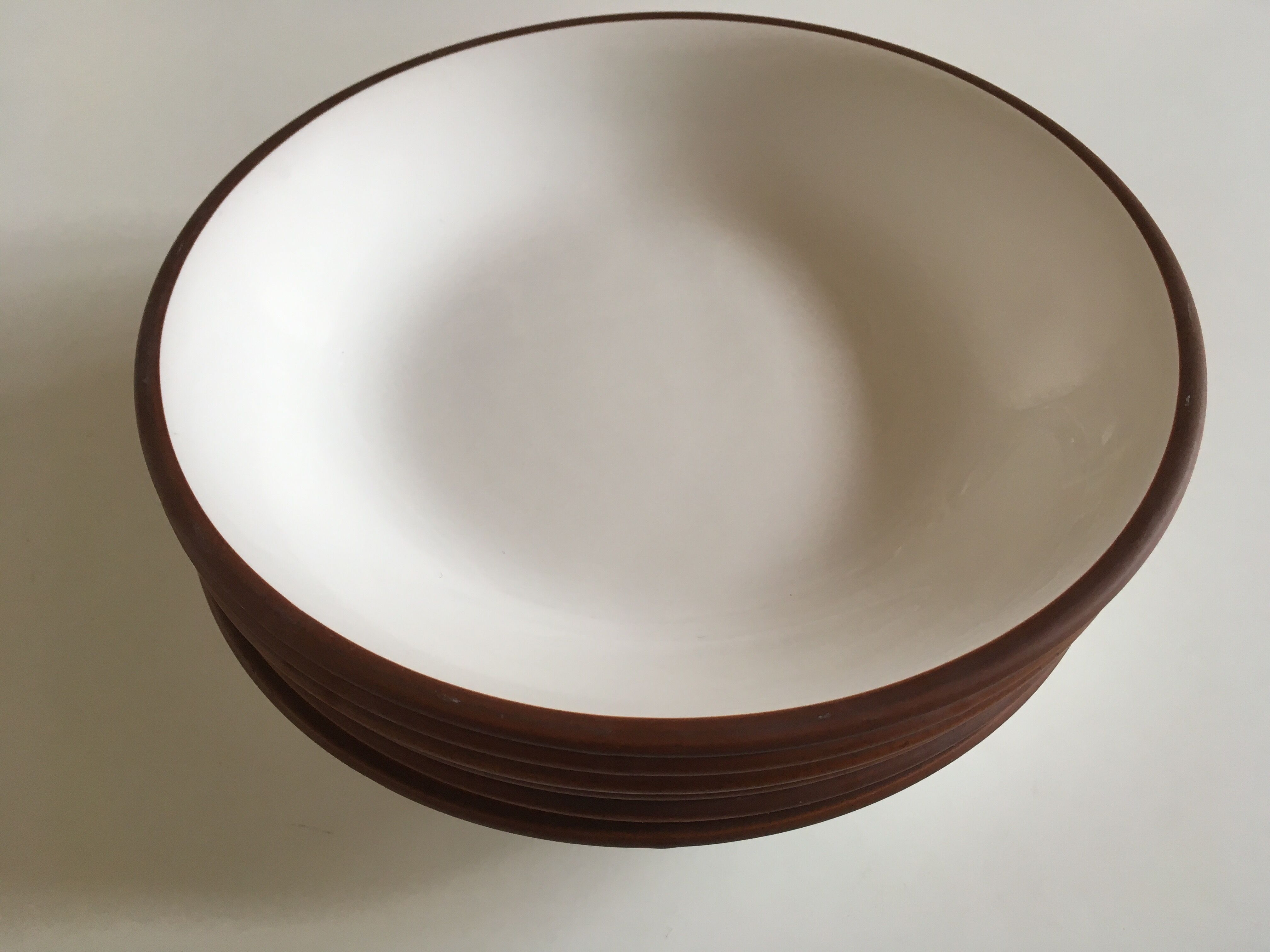 Set 6 plates enamelled earth cap Siena from KMK 1965