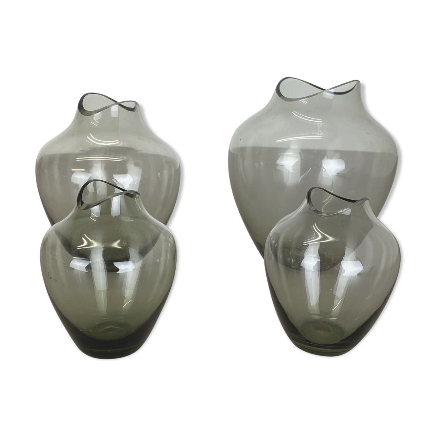 vintage 60s Set of 4 Turmalin Vases in Wilhelm Wagenfeld STYLE | Germany BAUHAUS