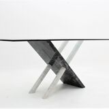 Italian Carrara marble dining table 1970s