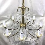 Chandelier with 8 lights in bronze and crystal