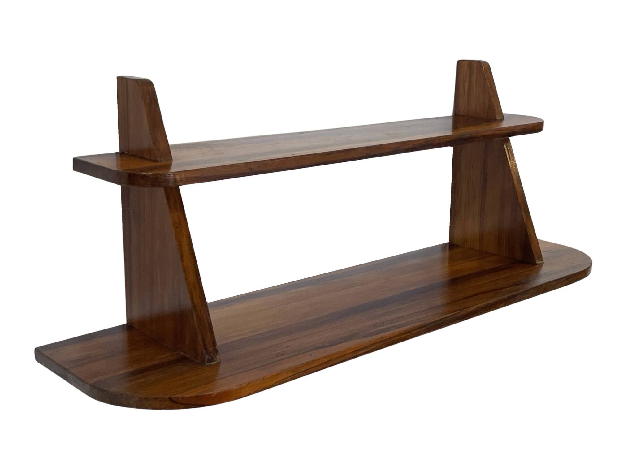 Vintage wooden wall shelve rack bookshelf in wood minimalist
