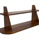 Vintage wooden wall shelve rack bookshelf in wood minimalist