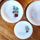 11 assiettes Arcopal rose rouge, France