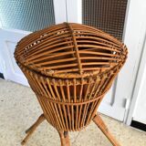 Boite à couture en rotin, années 60