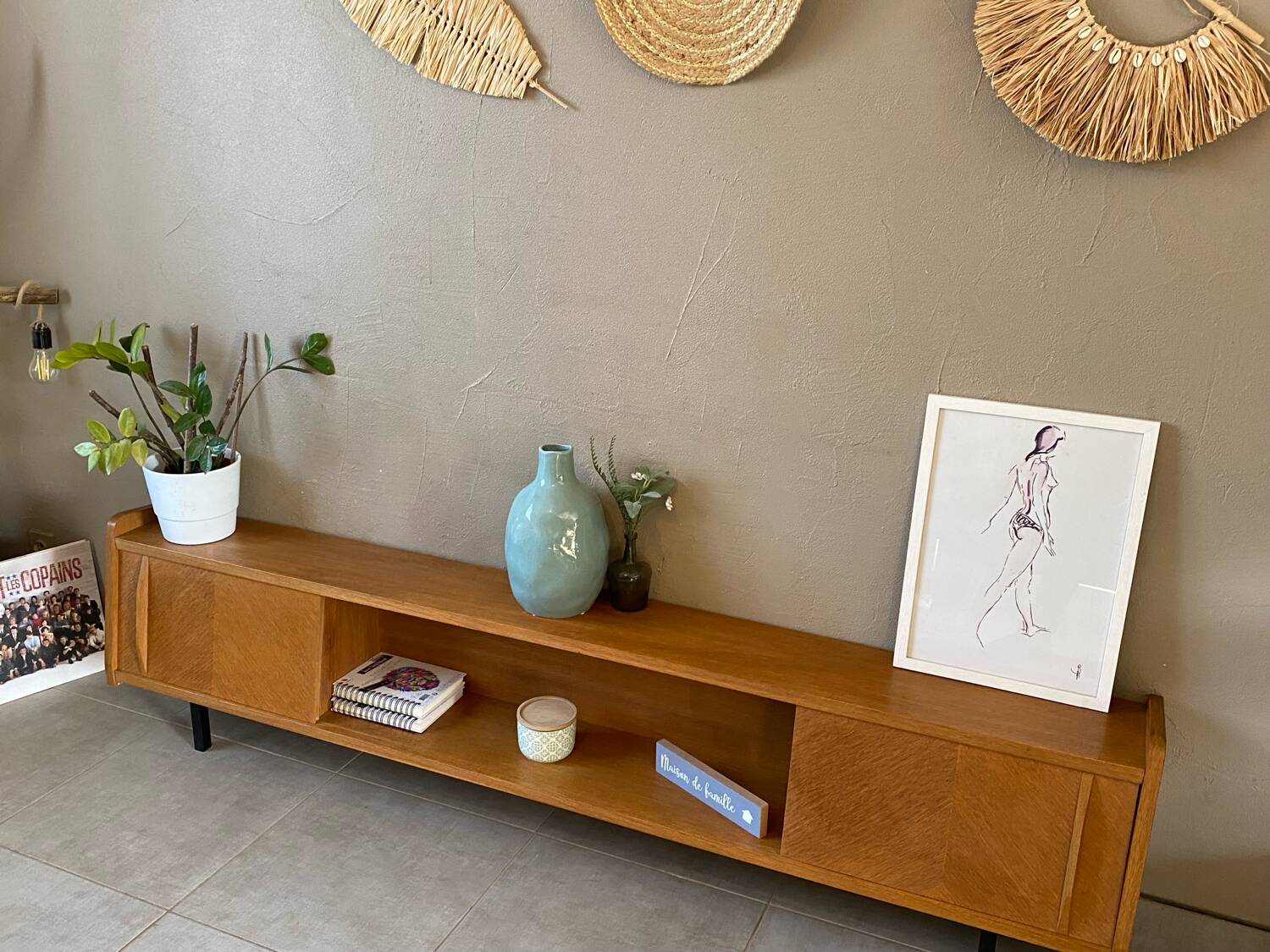 Vintage wooden sideboard (shallow)