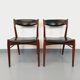 Paire de chaises scandinaves en teck et skaï, années 50-60
