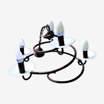 Spiral shape chandelier diameter 60 cm with 5 lights on glass cups