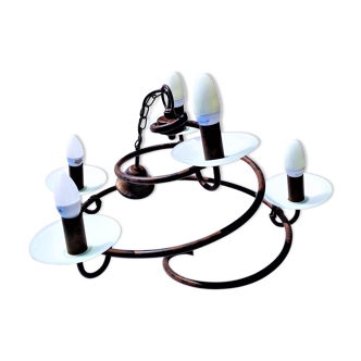 Spiral shape chandelier diameter 60 cm with 5 lights on glass cups