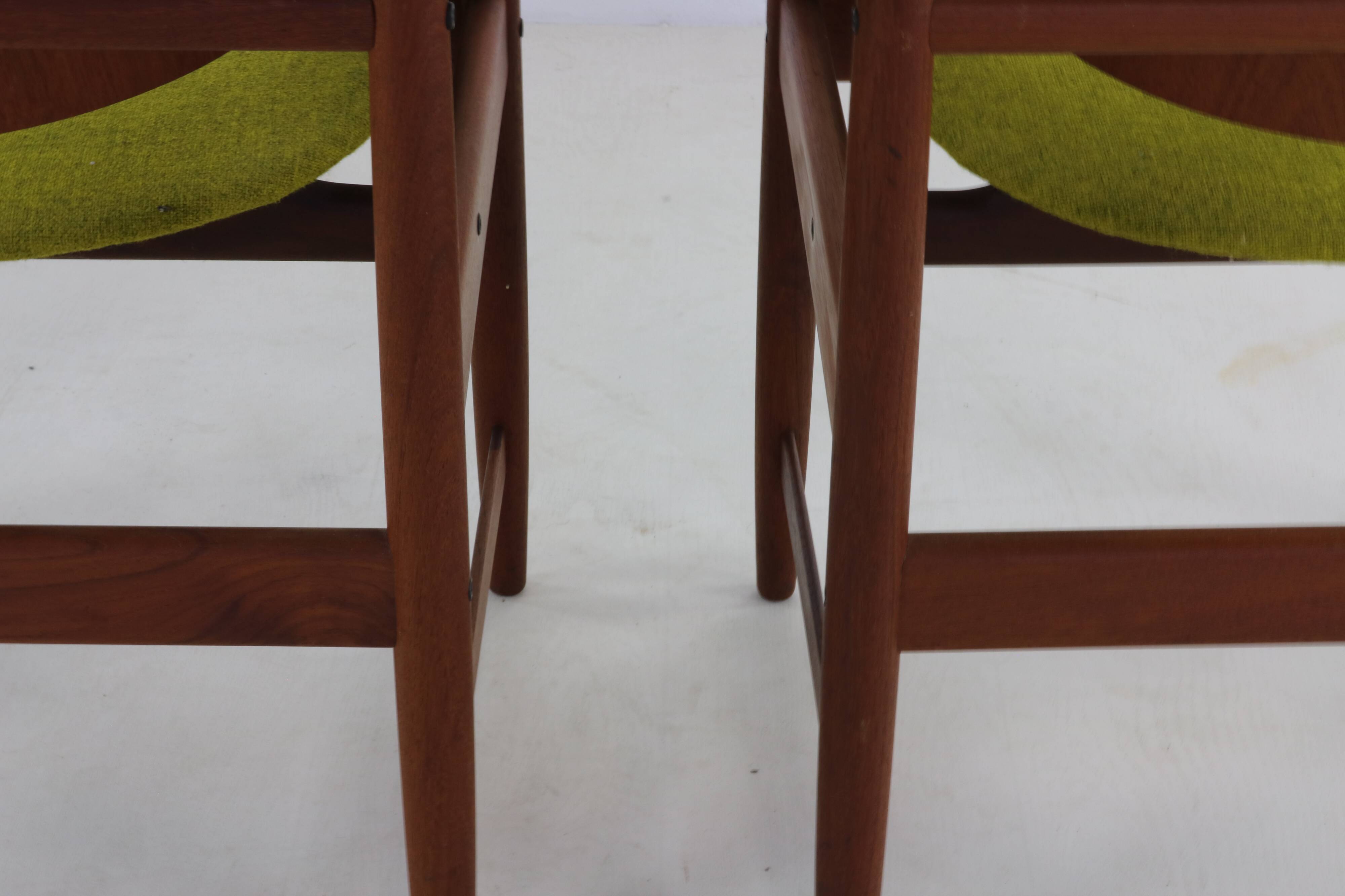 Two Danish design lounge arm chairs by Arne Hovmand Olsen