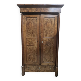 Burl veneer cabinet