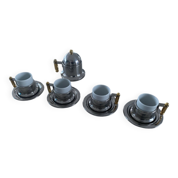 4 Tasses à Espresso Postmoderne Série Kontessa + sous-tasses et sucrier