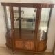 Large Louis XVI style display cabinet in wood and marble.