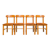 4 solid pine chairs by Rainer Daumiller - 1970s