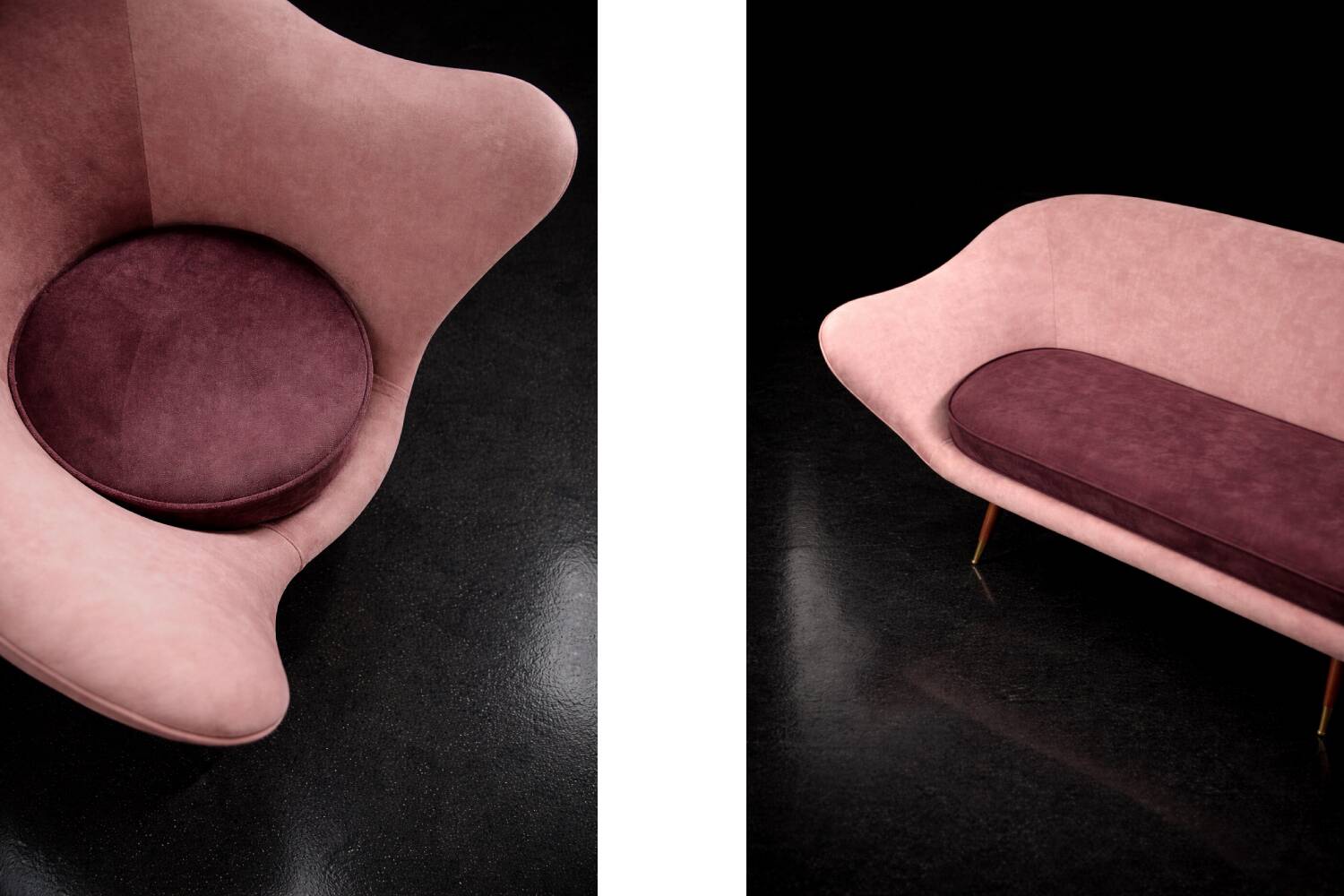 Vintage Mid-Century Space Age Velour Lounge Set from Paged, 1972, Set of 3