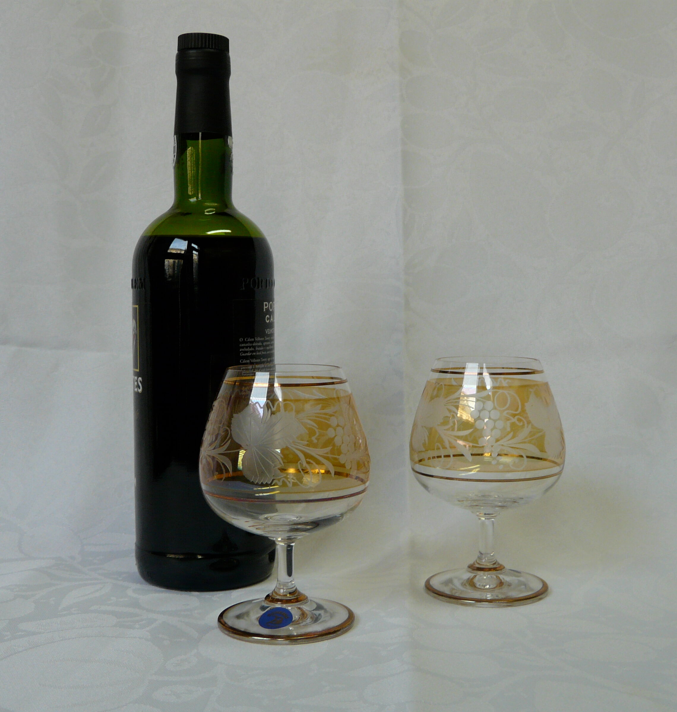 Box of 6 cognac glasses bohemian crystal