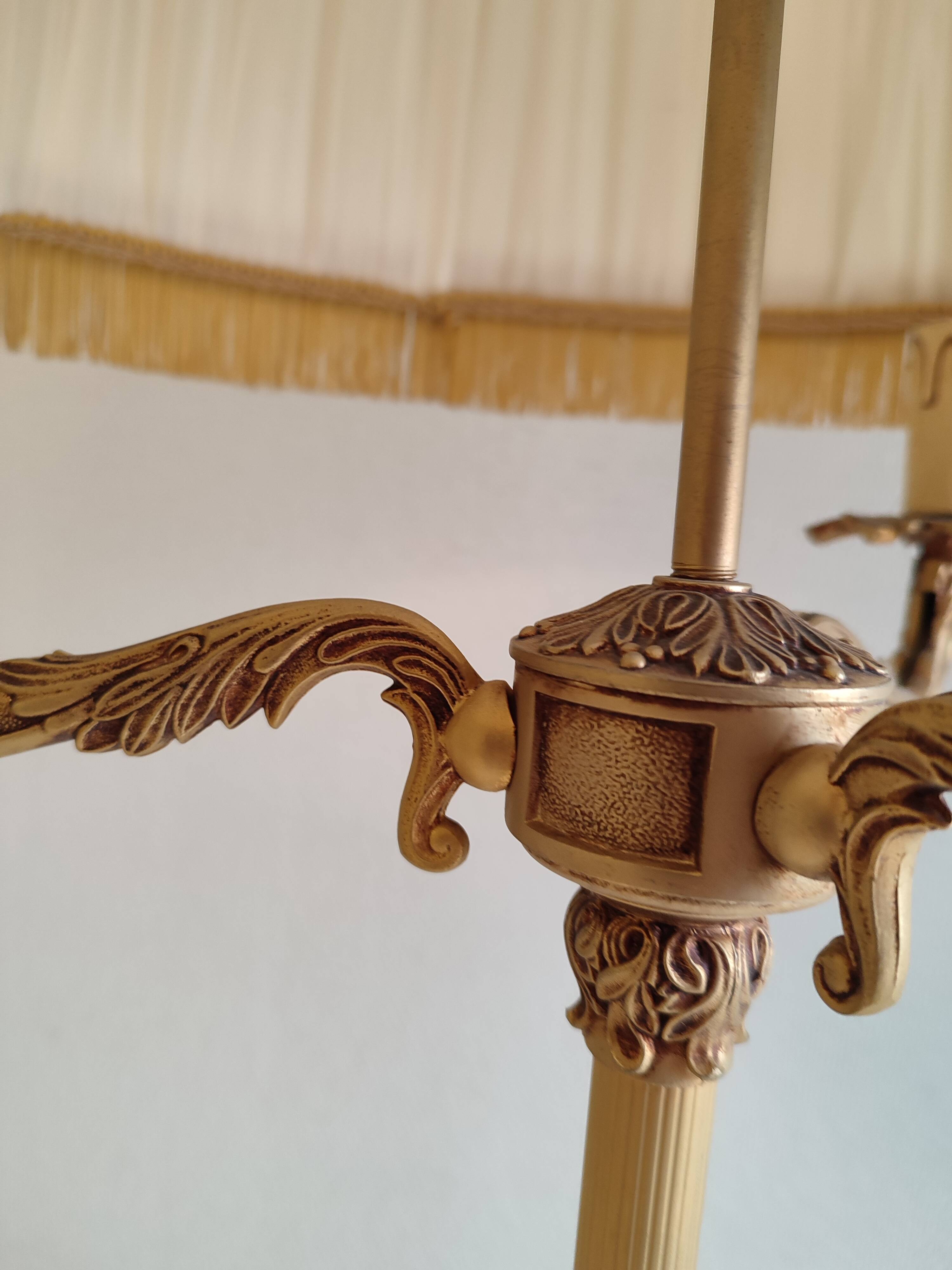 Brass and bronze floor lamp three arms