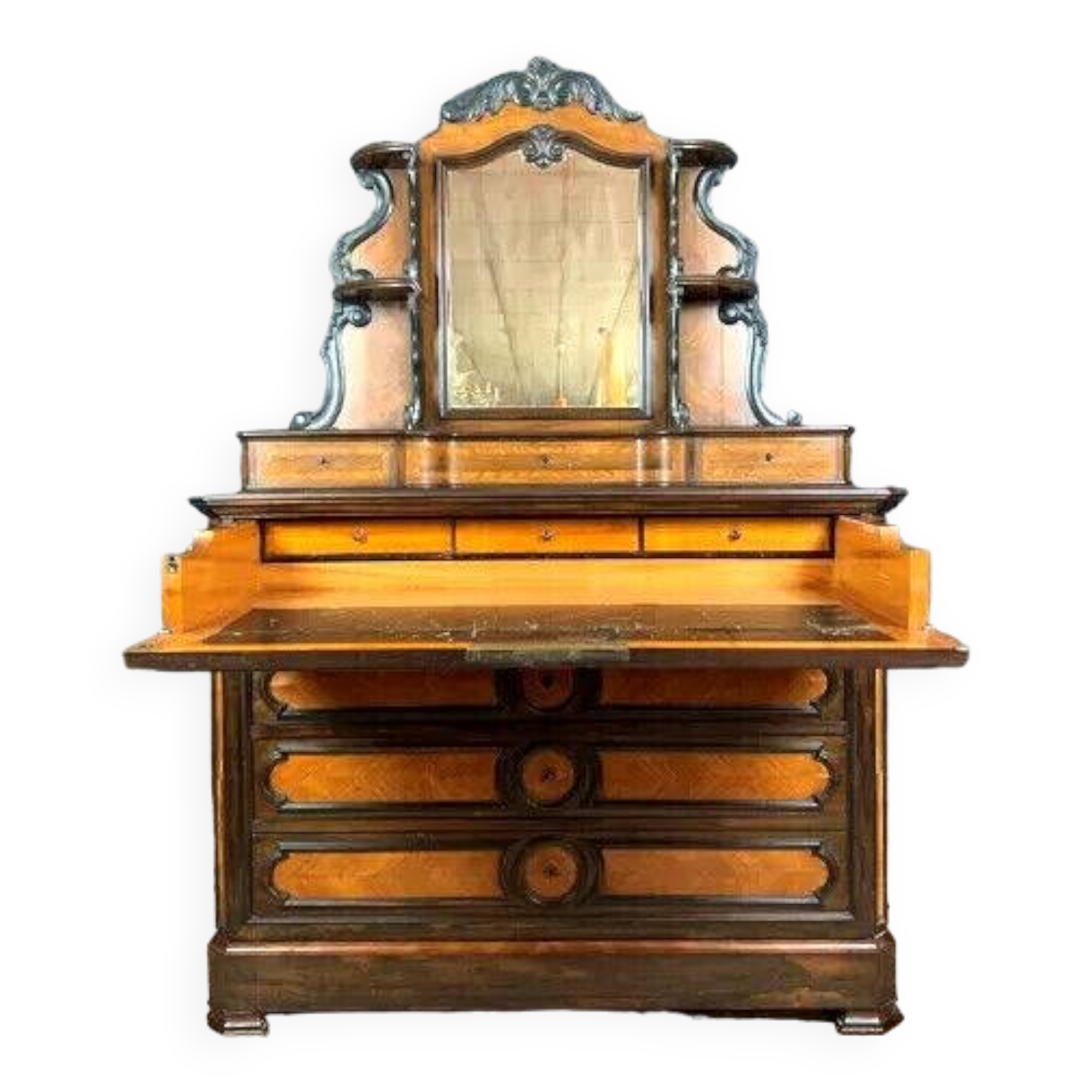 Exceptional Napoleon III period chest of drawers in rosewood marquetry