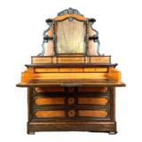 Commode secrétaire a psyché époque napoléon iii en marquèterie de palissandre