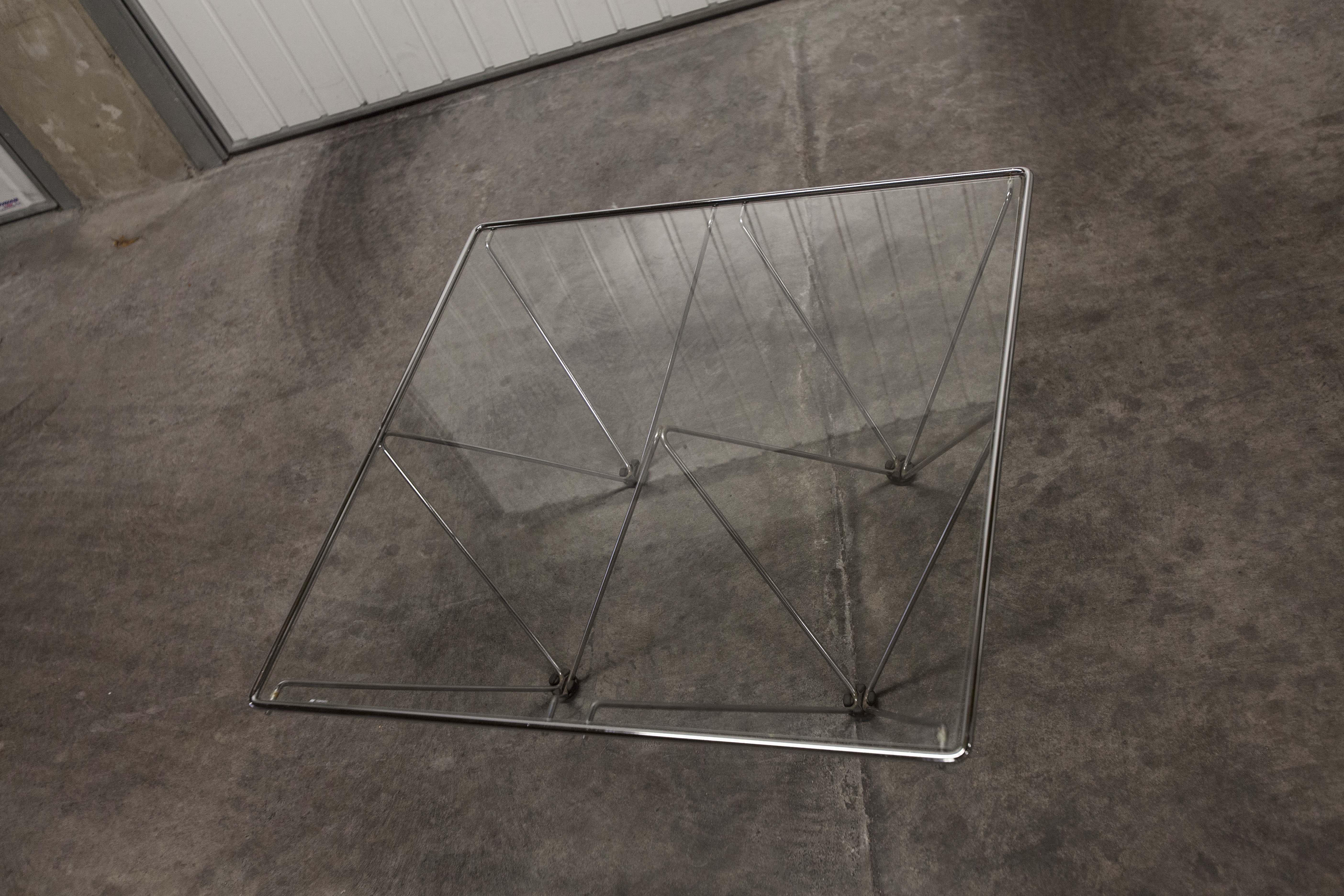 1980 glass square coffee table