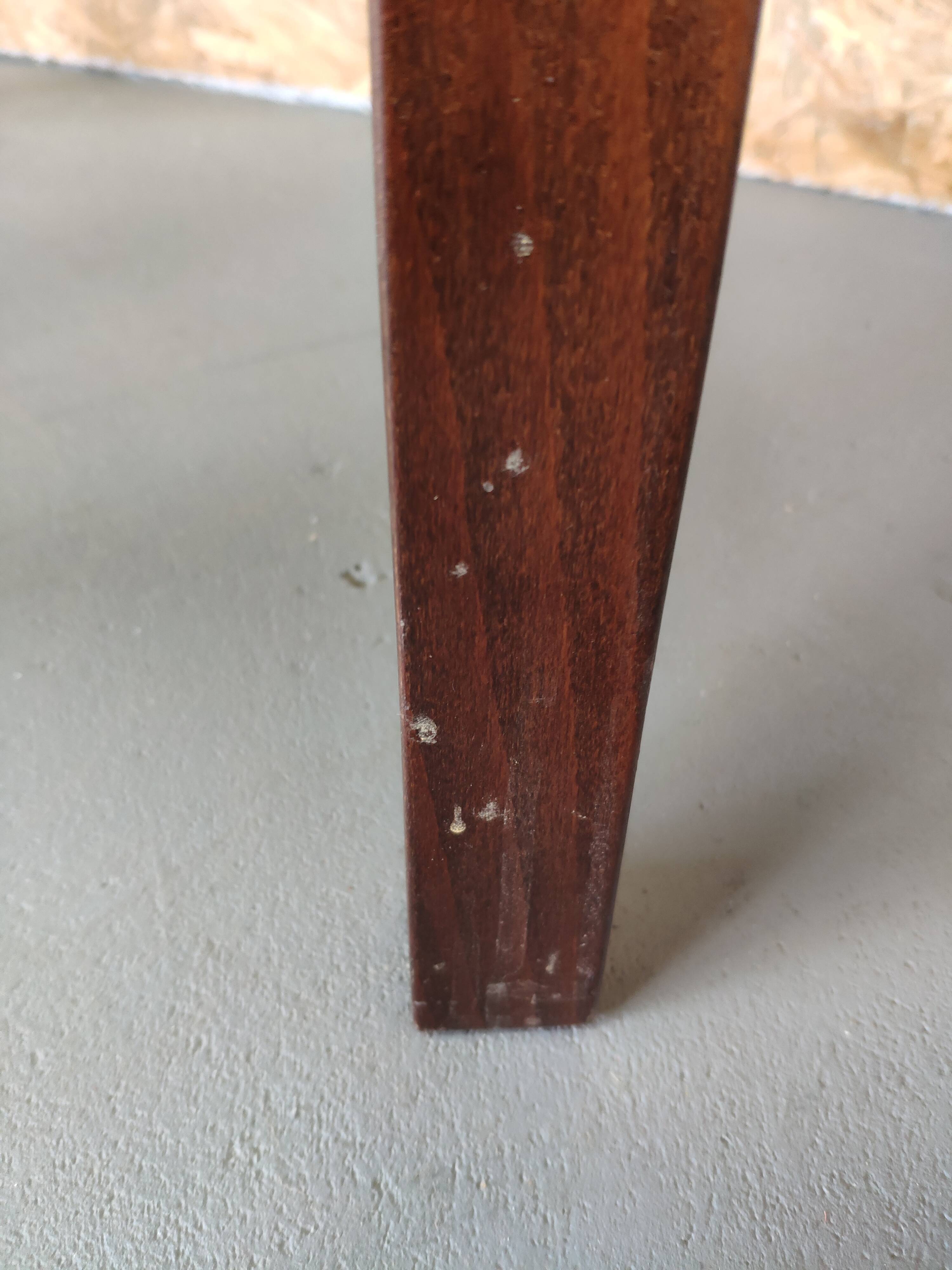 4 wooden and fabric chairs